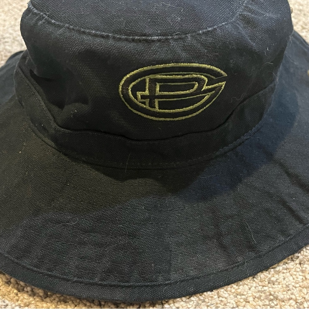 Black Bucket Hat with Embroidered Logo